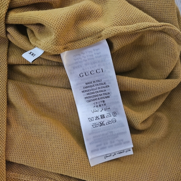 Gucci Kids Yellow Cotton Panther Embroidery Polo Kids XXL - Picture 11 of 15